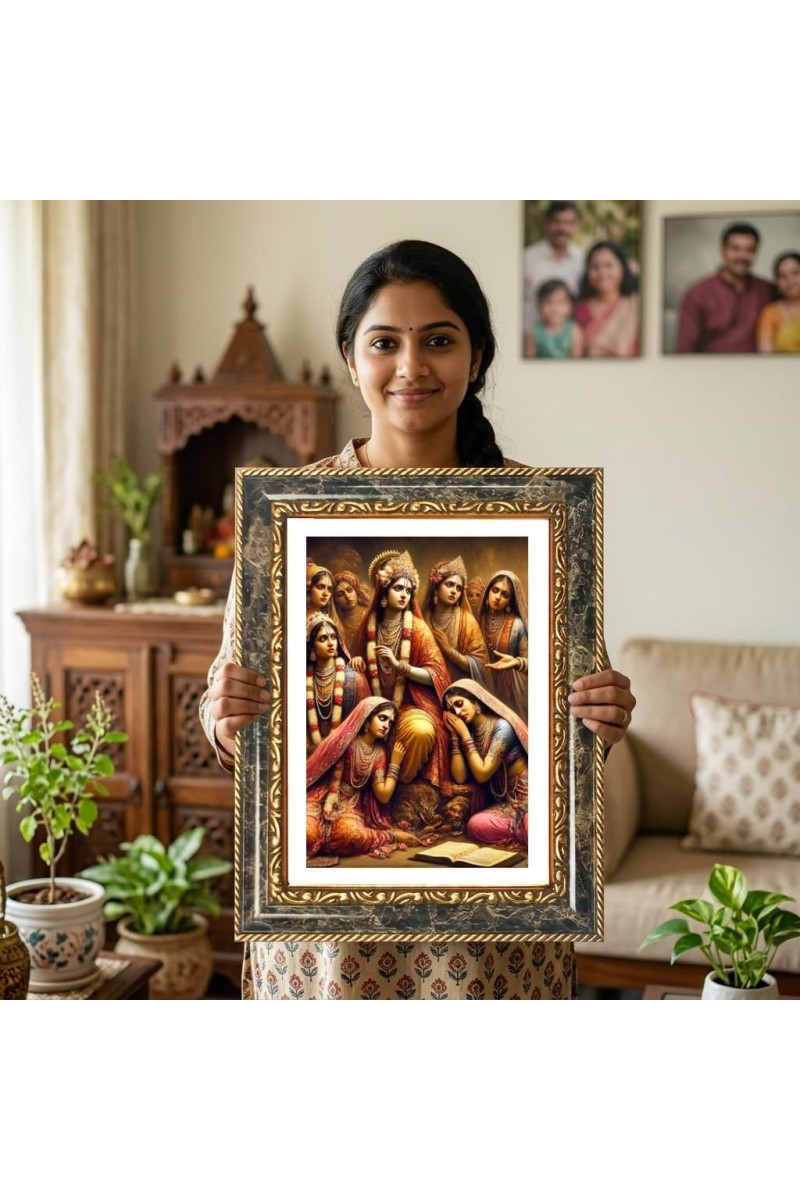 Vishnu Decorative Photo Frame With White Mount | Premium Wall & Tabletop Picture Frame | Home, Office & Temple Decoration | 12x16 Inch (Pack Of 1) (F31558)