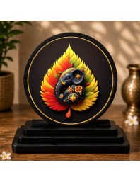 Car Dashboard Wooden Lord Ganeshaa Showpiece | 4 X 4.5 Inch Sublimation Printed Decorative Stand | 4 Mm MDF | Home Decor | Made in India (F33373)