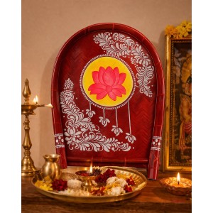 Handmade Bamboo Wedding Kulo for Bengali Boron & Khoi Dan | Traditional Hand-Painted Bamboo Kulo Tray for Wedding, Puja Decoration & Rituals | Eco-Friendly