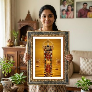 Venkateswara Decorative Photo Frame With White Mount | Premium Wall & Tabletop Picture Frame | Home, Office & Temple Decoration | 8x12 Inch (Pack Of 1) (F32417) Venkateswara Decorative Photo Frame With White Mount | Premium Wall & Tabletop Picture Frame | Home, Office & Temple Decoration | 8x12 Inch (Pack Of 1) (F32417)