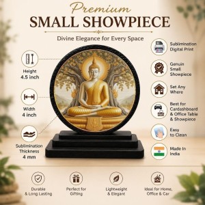 Car Dashboard Wooden Gautam Buddha Showpiece | 4 X 4.5 Inch Sublimation Printed Decorative Stand | 4 Mm MDF | Home Decor | Made in India (F33312) Car Dashboard Wooden Gautam Buddha Showpiece | 4 X 4.5 Inch Sublimation Printed Decorative Stand | 4 Mm MDF | Home Decor | Made in India (F33312)
