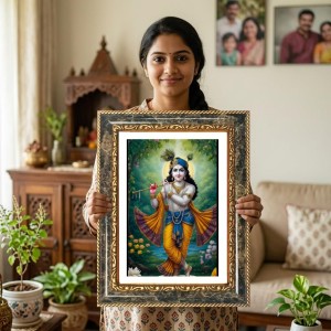 Vishnu Decorative Photo Frame With White Mount | Premium Wall & Tabletop Picture Frame | Home, Office & Temple Decoration | 12x16 Inch (Pack Of 1) (F31449) Vishnu Decorative Photo Frame With White Mount | Premium Wall & Tabletop Picture Frame | Home, Office & Temple Decoration | 12x16 Inch (Pack Of 1) (F31449)