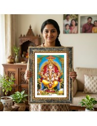 Jagannath Decorative Photo Frame With White Mount | Premium Wall & Tabletop Picture Frame | Home, Office & Temple Decoration | 12x16 Inch (Pack Of 1) (F31532)