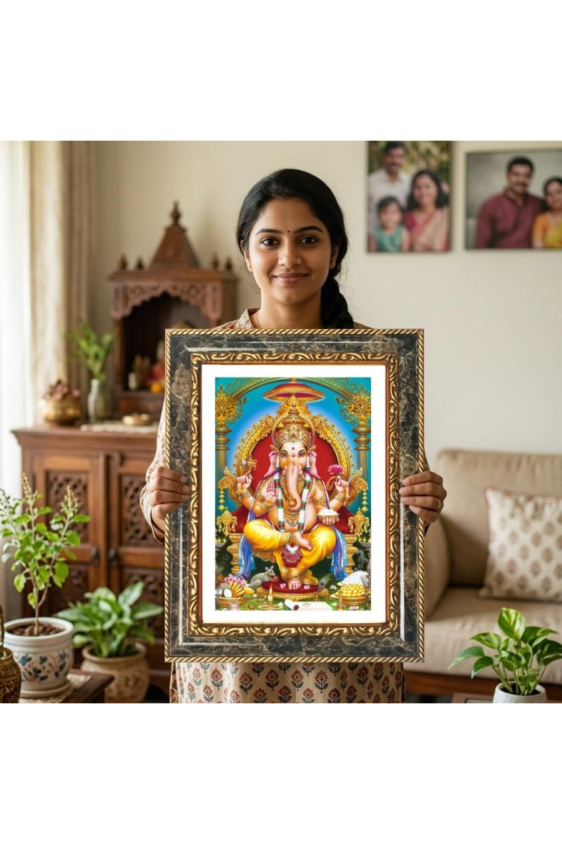 Jagannath Decorative Photo Frame With White Mount | Premium Wall & Tabletop Picture Frame | Home, Office & Temple Decoration | 12x16 Inch (Pack Of 1) (F31532)