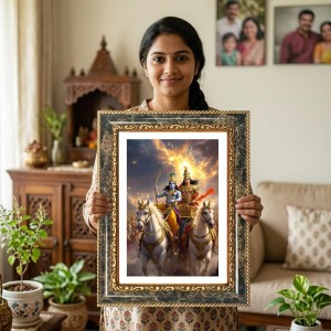 Ram And Sita Decorative Photo Frame With White Mount | Premium Wall & Tabletop Picture Frame | Home, Office & Temple Decoration | 10x14 Inch (Pack Of 1) (F32637) Ram And Sita Decorative Photo Frame With White Mount | Premium Wall & Tabletop Picture Frame | Home, Office & Temple Decoration | 10x14 Inch (Pack Of 1) (F32637)