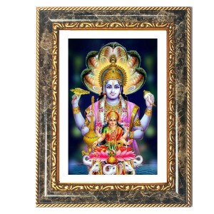 Vishnu Lakshmi Decorative Photo Frame With White Mount | Premium Wall & Tabletop Picture Frame | Home, Office & Temple Decoration | 8x12 Inch (Pack Of 1) (F33103)