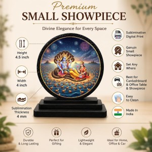 Car Dashboard Wooden Lord Vishnu and Goddess Lakshmi Showpiece | 4 X 4.5 Inch Sublimation Printed Decorative Stand | 4 Mm MDF | Home Decor | Made in India (F33359) Car Dashboard Wooden Lord Vishnu and Goddess Lakshmi Showpiece | 4 X 4.5 Inch Sublimation Printed Decorative Stand | 4 Mm MDF | Home Decor | Made in India (F33359)