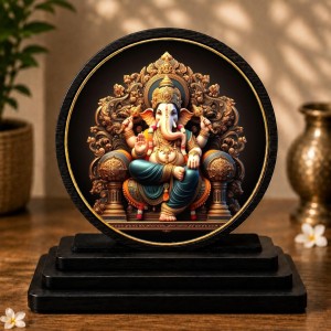 Car Dashboard Wooden Lord Ganeshaa Showpiece | 4 X 4.5 Inch Sublimation Printed Decorative Stand | 4 Mm MDF | Home Decor | Made in India (F33671) Car Dashboard Wooden Lord Ganeshaa Showpiece | 4 X 4.5 Inch Sublimation Printed Decorative Stand | 4 Mm MDF | Home Decor | Made in India (F33671)