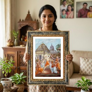 Krishna And Arjuna Decorative Photo Frame With White Mount | Premium Wall & Tabletop Picture Frame | Home, Office & Temple Decoration | 8x12 Inch (Pack Of 1) (F31581) Krishna And Arjuna Decorative Photo Frame With White Mount | Premium Wall & Tabletop Picture Frame | Home, Office & Temple Decoration | 8x12 Inch (Pack Of 1) (F31581)
