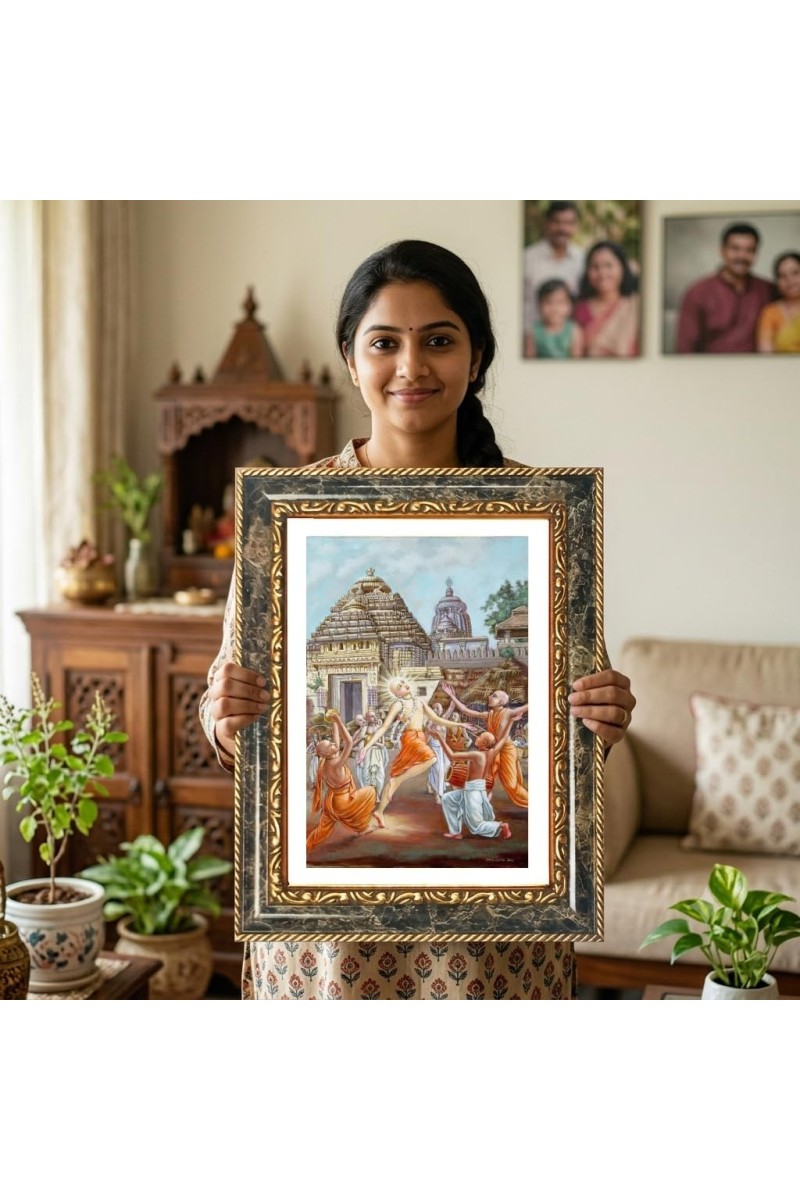 Krishna And Arjuna Decorative Photo Frame With White Mount | Premium Wall & Tabletop Picture Frame | Home, Office & Temple Decoration | 8x12 Inch (Pack Of 1) (F31581)