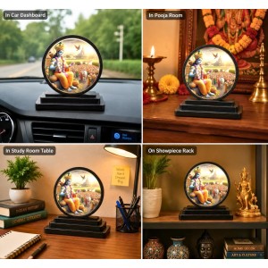 Car Dashboard Wooden Lord Krishna Showpiece | 4 X 4.5 Inch Sublimation Printed Decorative Stand | 4 Mm MDF | Home Decor | Made in India (F33269) Car Dashboard Wooden Lord Krishna Showpiece | 4 X 4.5 Inch Sublimation Printed Decorative Stand | 4 Mm MDF | Home Decor | Made in India (F33269)