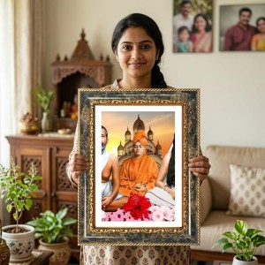 Swami Vivekananda Decorative Photo Frame With White Mount | Premium Wall & Tabletop Picture Frame | Home, Office & Temple Decoration | 8x12 Inch (Pack Of 1) (F32642) Swami Vivekananda Decorative Photo Frame With White Mount | Premium Wall & Tabletop Picture Frame | Home, Office & Temple Decoration | 8x12 Inch (Pack Of 1) (F32642)