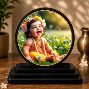 Car Dashboard Wooden Lord Krishna Showpiece | 4 X 4.5 Inch Sublimation Printed Decorative Stand | 4 Mm MDF | Home Decor | Made in India (F33294) Car Dashboard Wooden Lord Krishna Showpiece | 4 X 4.5 Inch Sublimation Printed Decorative Stand | 4 Mm MDF | Home Decor | Made in India (F33294)