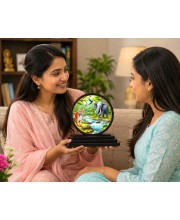 Car Dashboard Wooden Vibrant Jungle Scene Showpiece | 4 X 4.5 Inch Sublimation Printed Decorative Stand | 4 Mm MDF | Home Decor | Made in India (F33616)