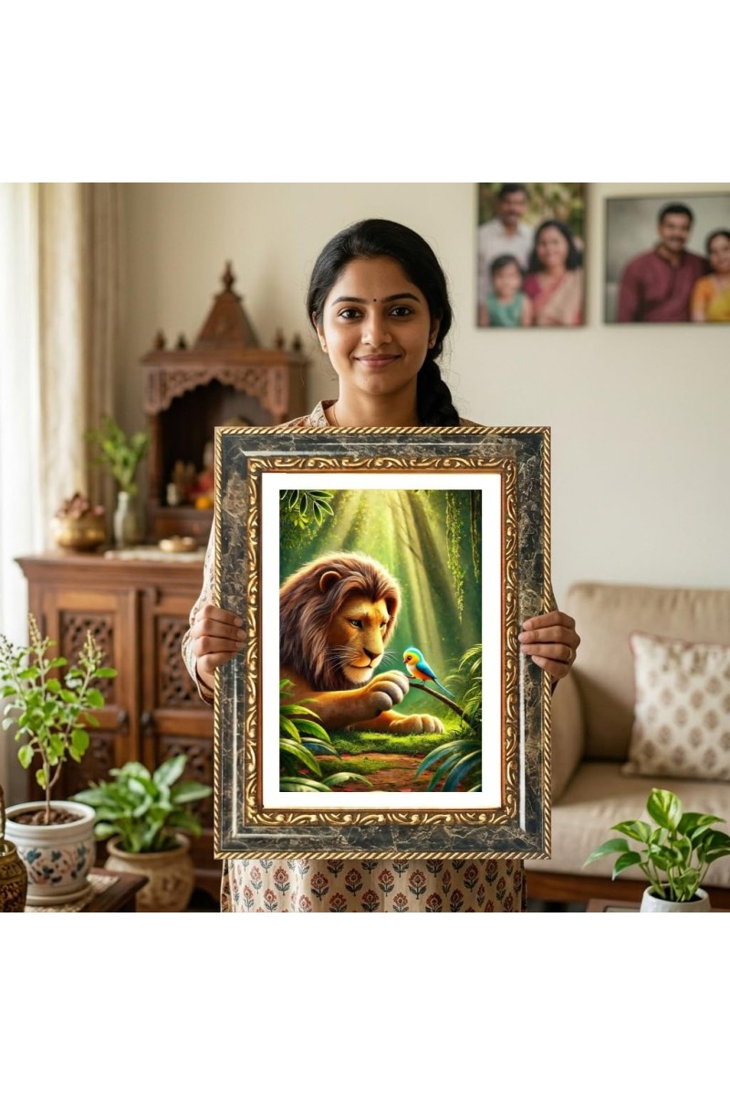 Venkateswara Decorative Photo Frame With White Mount | Premium Wall & Tabletop Picture Frame | Home, Office & Temple Decoration | 12x16 Inch (Pack Of 1) (F32417)