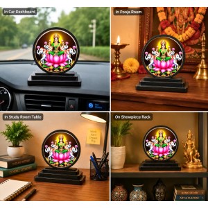 Car Dashboard Wooden Goddess Lakshmi Showpiece | 4 X 4.5 Inch Sublimation Printed Decorative Stand | 4 Mm MDF | Home Decor | Made in India (F33576) Car Dashboard Wooden Goddess Lakshmi Showpiece | 4 X 4.5 Inch Sublimation Printed Decorative Stand | 4 Mm MDF | Home Decor | Made in India (F33576)