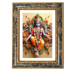 Vishnu Decorative Photo Frame With White Mount | Premium Wall & Tabletop Picture Frame | Home, Office & Temple Decoration | 8x12 Inch (Pack Of 1) (F32628)