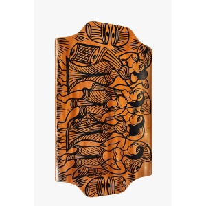 Handcrafted Wooden Serving Tray with Tribal Warli Art Design | Decorative Wooden Platter for Tea, Coffee & Snacks | Multipurpose Serving Tray for Kitchen, Dining & Home DÃ©cor | (Folk Culture Dance)