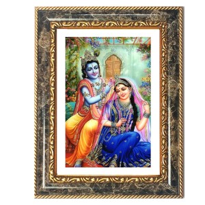 Radhaa Krishna Decorative Photo Frame With White Mount | Premium Wall & Tabletop Picture Frame | Home, Office & Temple Decoration | 8x12 Inch (Pack Of 1) (F33000)