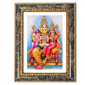 Lakshmi And Vishnu Decorative Photo Frame With White Mount | Premium Wall & Tabletop Picture Frame | Home, Office & Temple Decoration | 10x14 Inch (Pack Of 1) (F33107) Lakshmi And Vishnu Decorative Photo Frame With White Mount | Premium Wall & Tabletop Picture Frame | Home, Office & Temple Decoration | 10x14 Inch (Pack Of 1) (F33107)