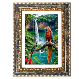 Macaw Decorative Photo Frame With White Mount | Premium Wall & Tabletop Picture Frame | Home, Office & Temple Decoration | 10x14 Inch (Pack Of 1) (F31459)