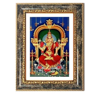 Mahalakshmi Decorative Photo Frame With White Mount | Premium Wall & Tabletop Picture Frame | Home, Office & Temple Decoration | 8x12 Inch (Pack Of 1) (F33067)