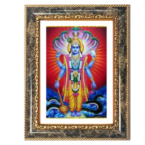 Vishnu Decorative Photo Frame With White Mount | Premium Wall & Tabletop Picture Frame | Home, Office & Temple Decoration | 8x12 Inch (Pack Of 1) (F31491)