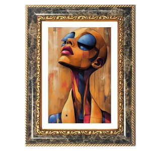 Woman Portrait Decorative Photo Frame With White Mount | Premium Wall & Tabletop Picture Frame | Home, Office & Temple Decoration | 8x12 Inch (Pack Of 1) (F31111)