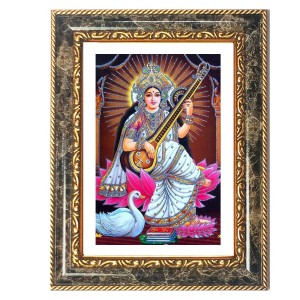 Saraswati Decorative Photo Frame With White Mount | Premium Wall & Tabletop Picture Frame | Home, Office & Temple Decoration | 10x14 Inch (Pack Of 1) (F31415)