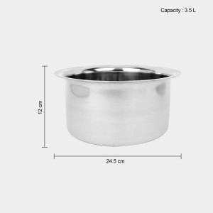 3.5 L Stainless Steel Patila, 1 2 X 24.5 cm (Pack of 1) 3.5 L Stainless Steel Patila, 1 2 X 24.5 cm (Pack of 1)