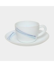 Hitech Sales 130 ml Opalware Cup & Saucer Set White | Microwave Safe Ceramic Cup | Ideal for Daily Use