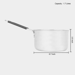 1.7 L Stainless Steel Saucepan, 3.5 X 6.7 in (Pack of 1) 1.7 L Stainless Steel Saucepan, 3.5 X 6.7 in (Pack of 1)