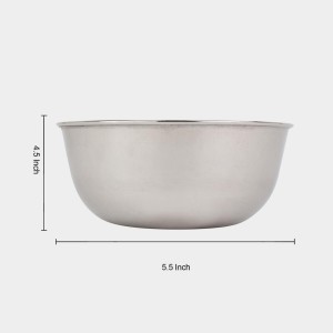 Stainless Steel Bowl, 4.5 X 5.5 in (Pack of 1) Stainless Steel Bowl, 4.5 X 5.5 in (Pack of 1)