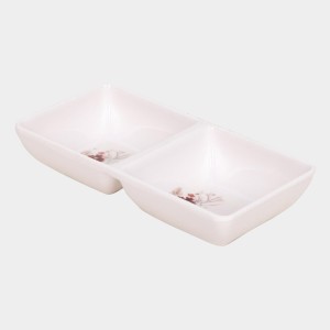 Melamine Snack Plate, 2 Partitions - (M1335) Melamine Snack Plate, 2 Partitions - (M1335)