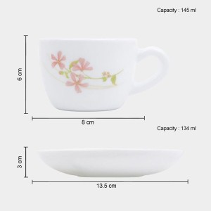 Hitech Sales 145 ml Opalware Cup & Saucer Set White | Microwave Safe Ceramic Cup | Ideal for Daily Use Hitech Sales 145 ml Opalware Cup & Saucer Set White | Microwave Safe Ceramic Cup | Ideal for Daily Use