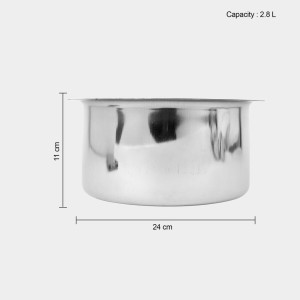 2.8 L Stainless Steel Patila, 1 1 X 24 cm (Pack of 1) 2.8 L Stainless Steel Patila, 1 1 X 24 cm (Pack of 1)