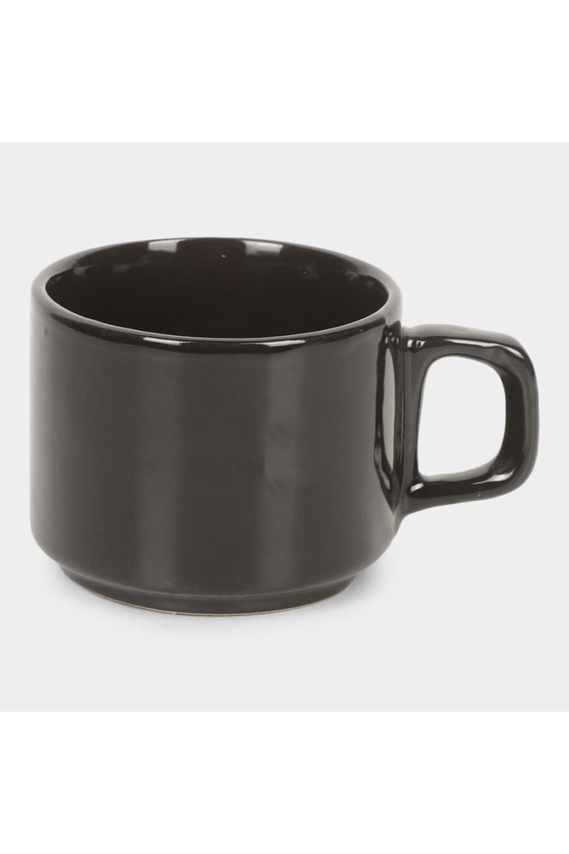 Hitech Sales 120 ml Stoneware Mug Black | Microwave Safe Ceramic Cup | Ideal for Daily Use