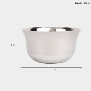 370 ml Stainless Steel Serving Bowl, 1 1.5 cm Dia. (Pack of 1)