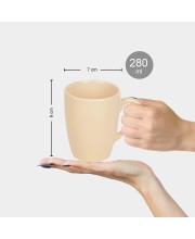 Stoneware Coffee Mug 280 ml – Durable Ceramic Cup for Hot Beverages – Microwave & Dishwasher Safe – Ideal for Coffee, Tea, Cocoa – Rustic Matte Finish (Biscuit)