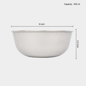 400 ml Stainless Steel Bowl, 2.2 X 6 in (Pack of 1)