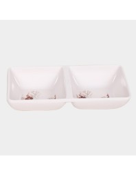Melamine Snack Plate, 2 Partitions - (M1335)