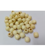 HiTechMArt 100pcs Wooden Beads – 12mm Round Loose Wood Beads for DIY Jewelry Making, Craft Projects, Hair Braiding & Decorations – Smooth Polished Finish (Natural Cream)