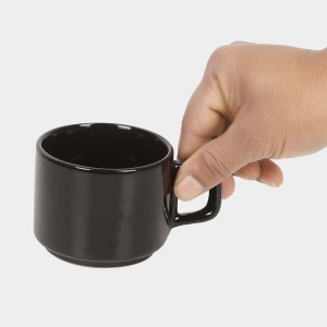 Hitech Sales 120 ml Stoneware Mug Black | Microwave Safe Ceramic Cup | Ideal for Daily Use Hitech Sales 120 ml Stoneware Mug Black | Microwave Safe Ceramic Cup | Ideal for Daily Use