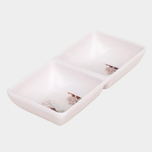 Melamine Snack Plate, 2 Partitions - (M1335) Melamine Snack Plate, 2 Partitions - (M1335)