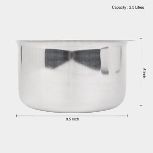 2.5 L Stainless Steel Patila, 8.5 X 5 in (Pack of 1) 2.5 L Stainless Steel Patila, 8.5 X 5 in (Pack of 1)
