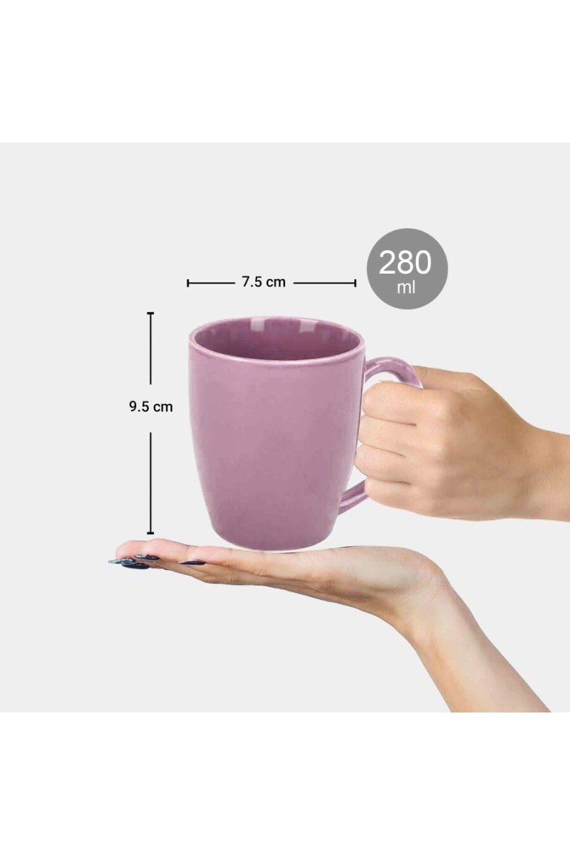 Stoneware Coffee Mug 280 ml – Durable Ceramic Cup for Hot Beverages – Microwave & Dishwasher Safe – Ideal for Coffee, Tea, Cocoa – Rustic Matte Finish (Baby Pink)