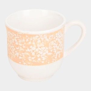 Hitech Sales 120 ml White Stoneware Cup Set of 6 Multicolor | Durable & Microwave Safe | Set for Tea/Coffee Elegant Design