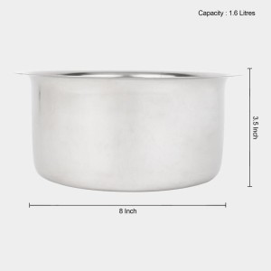 1.6 L Stainless Steel Patila, 3.5 X 8 in (Pack of 1) 1.6 L Stainless Steel Patila, 3.5 X 8 in (Pack of 1)