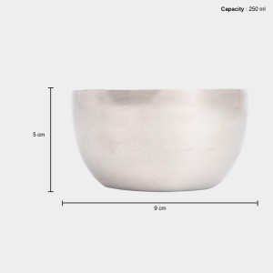 250 ml Stainless Steel Serving Bowl, 9 cm Dia. (Pack of 1)