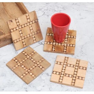 Modern Brown Wooden Tea Coasters – Set of 4 | Stylish Tabletop Drink Mats for Cups, Mugs & Glasses | Handcrafted Wooden Coaster Set for Home & Office Décor Modern Brown Wooden Tea Coasters – Set of 4 | Stylish Tabletop Drink Mats for Cups, Mugs & Glasses | Handcrafted Wooden Coaster Set for Home & Office Décor